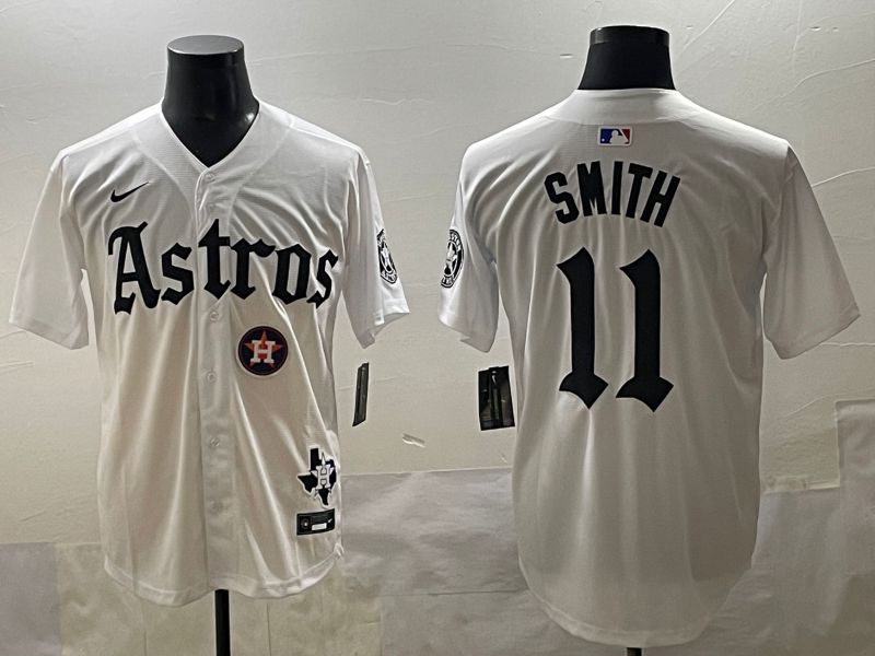 Men 2025 Houston Astros #11 Smith White Five generations Joint Name Nike MLB Jersey style 47->houston astros->MLB Jersey
